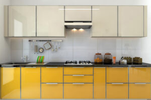 yellow-pvc-furniture-kitchen-cabinet